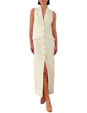 keanu dress in white/gold