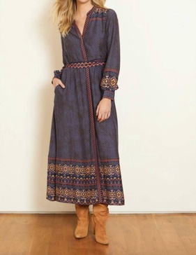 michelle dress in indigo batik