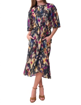 maggy dress in ochre/black multi