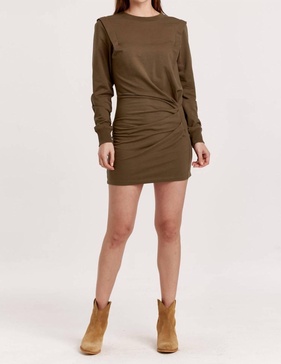 hendrix cinched waist mini dress in vineyard