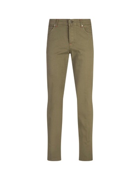 Military Green Blue Stretch Cotton Denim Slim Fit Jeans