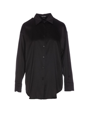 Stretch Silk Satin Relaxed Fit Shirt