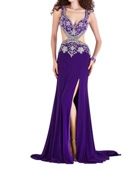 sparkling prom dress in majestic purple