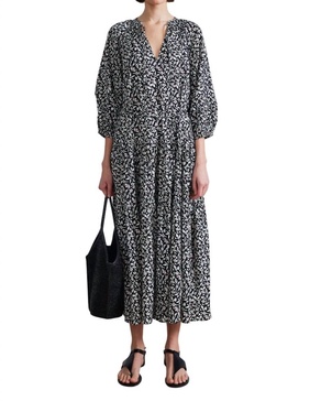 luminile tier maxi dress in tiny flowers stamp