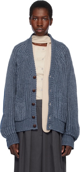 Navy The Cristaseya Edition Nº79 'Jeansbackpatent' Cardigan