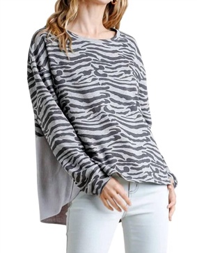 zebra high low top in grey