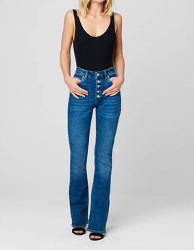 the hoyt making history mini boot cut exposed button high rise denim