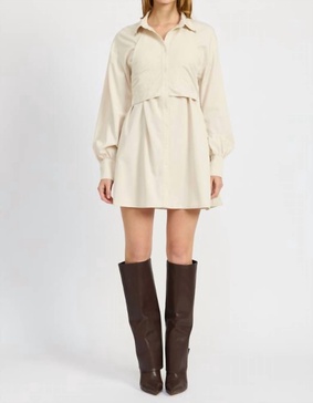 addison dress in stone ivory