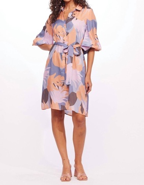harper dress in peach