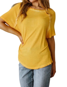 mineral wash t shirt in yellow