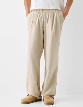 Bershka textured pants in sand - part of a set