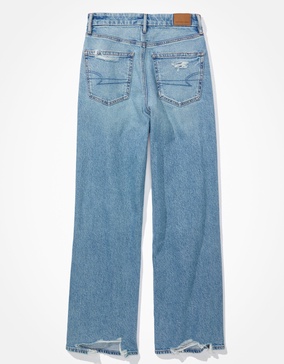ae stretch curvy super high-waisted baggy straight jean