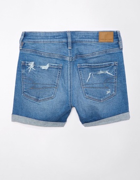 ae next level v-rise ripped denim midi short