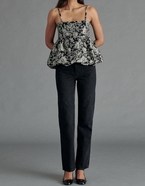 bodi peplum top in black