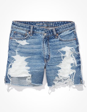 ae denim highest waist baggy short