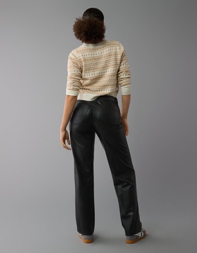 ae stretch curvy vegan leather high-waisted stovepipe pant