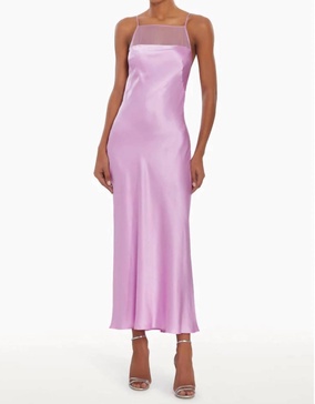 veronica silk dress in azalea
