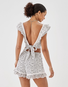 ae high-waisted ruffle runner short
