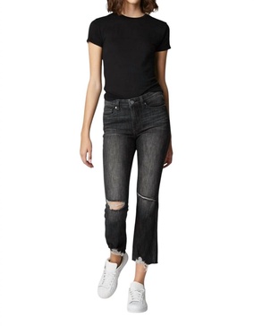 the varick cropped flare distressed jean in barracuda
