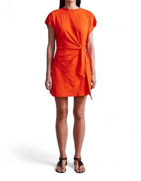 nina cinched mini dress in flambe