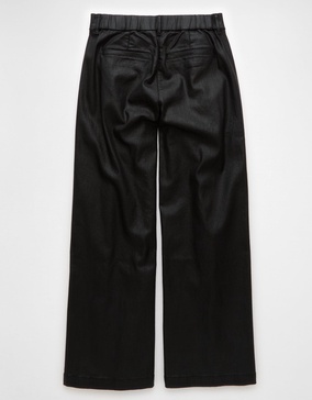 ae stretch high-waisted ultra wide-leg coated trouser jean