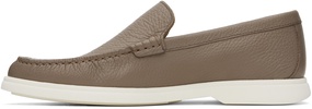 Taupe Tumbled-Leather Loafers