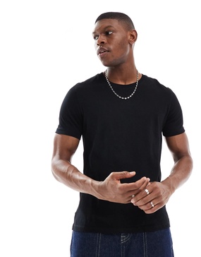 Bershka regular fit t-shirt in black