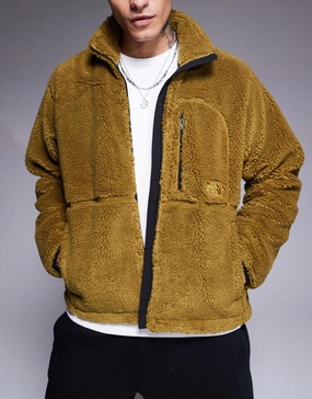 The North Face M66 extreme pile fleece zip up jacket in moss green