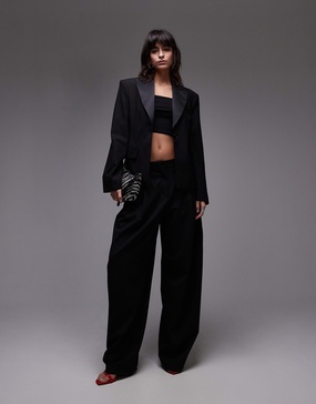 Mango relaxed suit pants in black - part of a set
