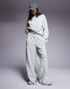 Weekend Collective wide leg sweatpants in washed sage green - part of a set