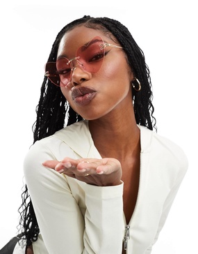 AIRE cosmic love heart sunglasses in pink