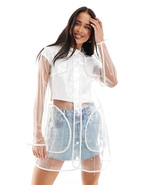 Brave Soul iridescent festival rain jacket