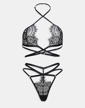 Ann Summers Infinite crotchless foldover set in black