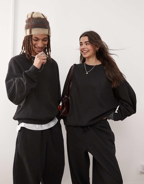 Reclaimed Vintage unisex oversized boxy sweatshirt in black