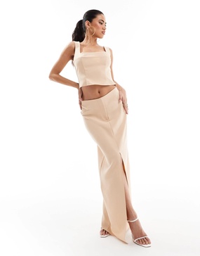 ASOS DESIGN formal maxi skirt in taupe - part of a set