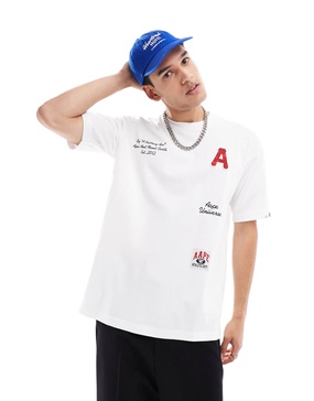 Aape by A Bathing Ape printed logo t-shirt in white