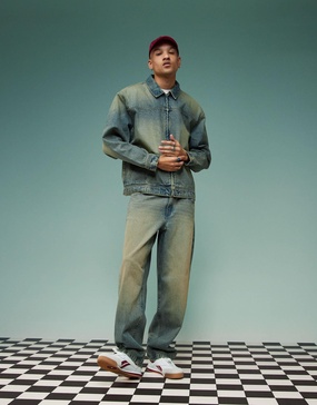 ASOS DESIGN baggy jeans with tint in mid wash blue