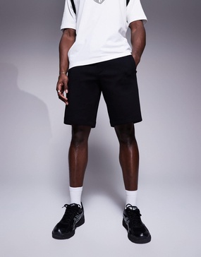 Armani Exchange logo sweat shorts in black