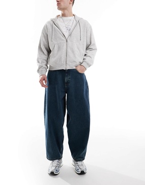 ASOS DESIGN oversized baggy jeans in mid wash blue