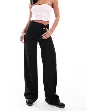 Bershka tailored pants in black