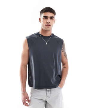Bershka worker tank in black