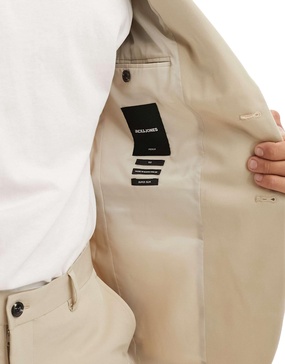 Jack & Jones slim fit suit jacket in beige