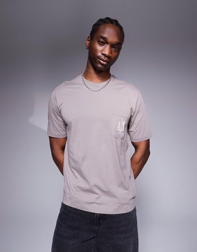Armani Exchange pocket logo t-shirt in brown