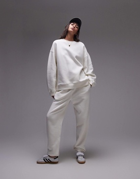 Topshop cuffed sweatpants in ecru - part of a set