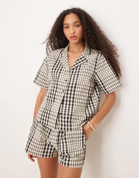 Brave Soul relaxed short sleeve shirt in plaid design - part of a set