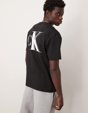 Calvin Klein Jeans bold ck backprint T-shirt in black