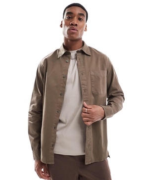 Jack & Jones heavy twill shirt in brown