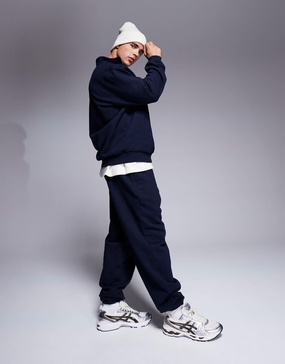 ASOS DESIGN premium heavyweight oversized sweatpants 400gsm in navy