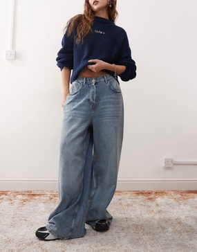 COLLUSION X007 XL baggy jeans in light wash