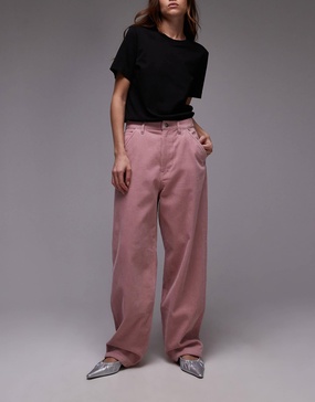 ARKET Amber cord barrel leg pants in pink